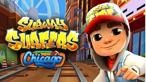 Subway Surfers tren rayları koşu sahnesi
